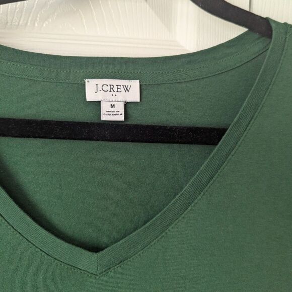 J. Crew Factory Tiered Knit Mini Dress Medium Fern Canyon Green 100% Cotton - Picture 3 of 5